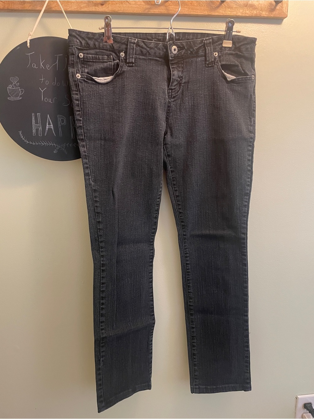 Blue Asphalt Black Straight Leg Jeans
